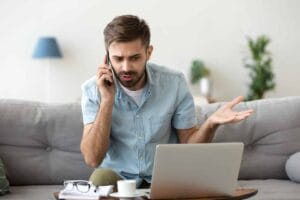 Guy concerned about roofing scams