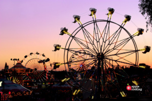 Carnival ride sunset