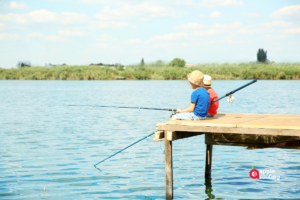 Kids fishing from dock