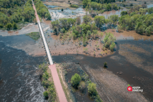 Walkway with water