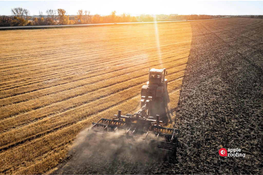 Tractor in field