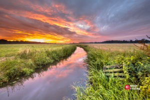 Creek with sunset