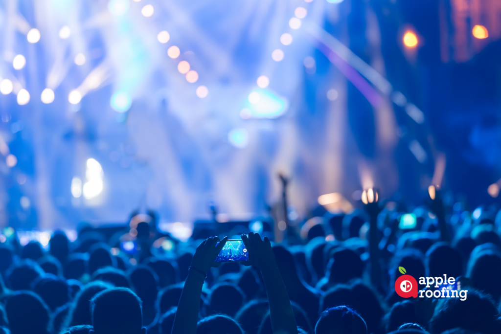 Crowd at evening concert