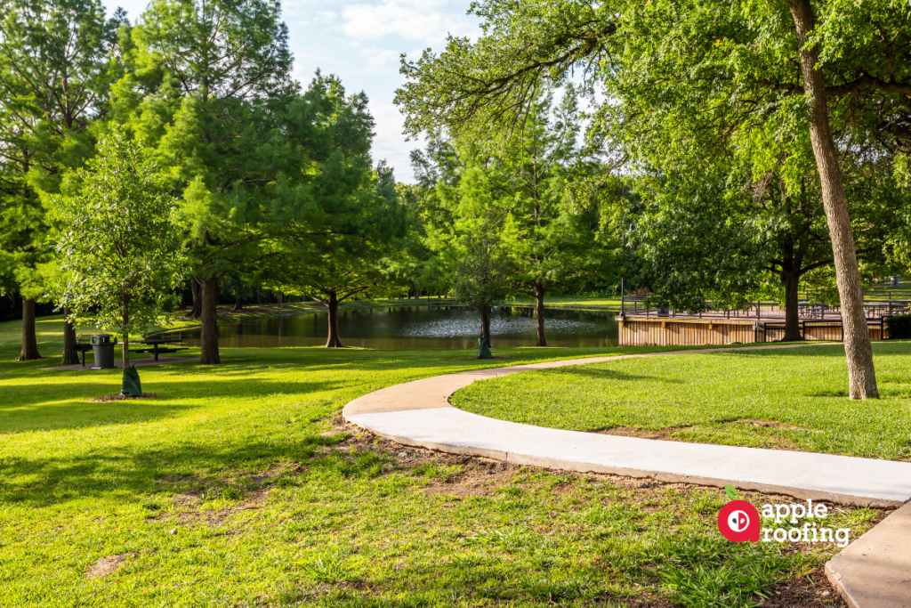 Park with pond