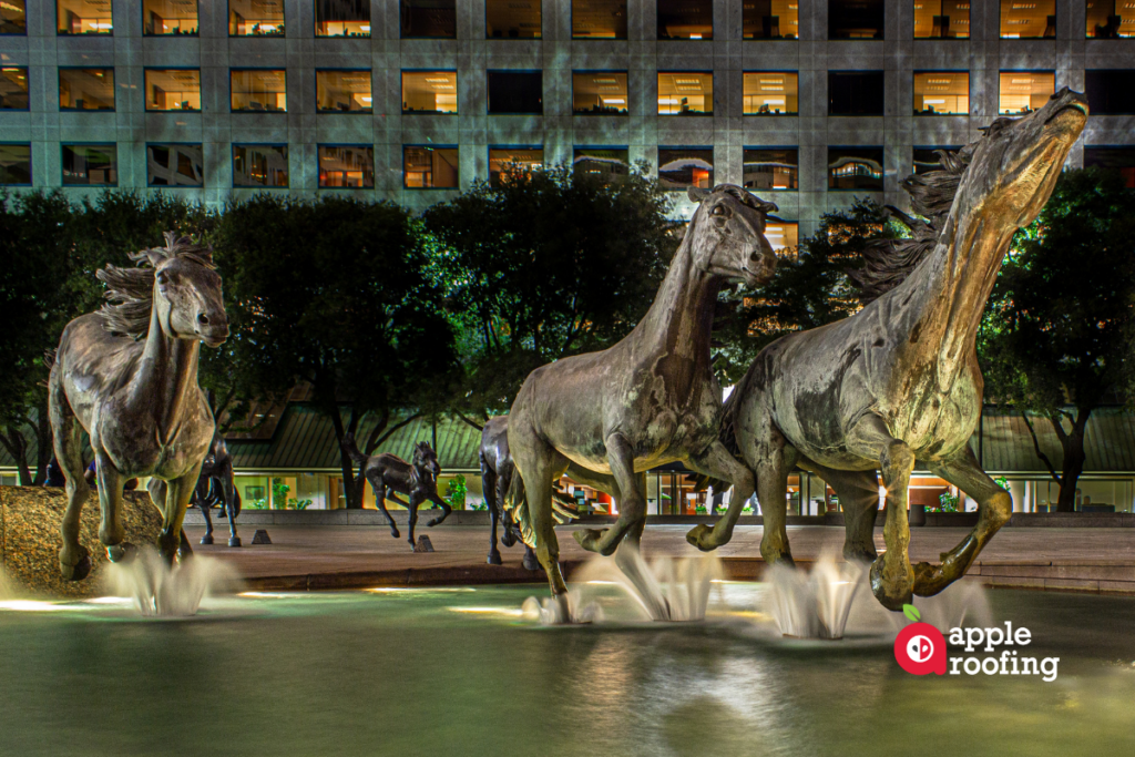 Horse sculpture in water