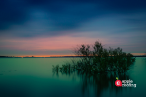 Lake during sunset